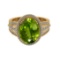 5.60 Ctw VS/SI1 Peridot And Diamond 14K Yellow Gold Engagement Ring( ALL DI
