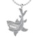 1.71 Ctw SI2/SI1 Diamond Style Prong Set 18K White Gold Shark Fish Necklace