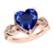 5.50 Ctw VS/SI1 Tanzanite And Diamond 18k Rose Gold Cocktail Ring