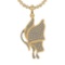 0.98 Ctw SI2/SI1 Diamond 14k Yellow Gold Butterfly Pendant (ALL DIAMOND ARE
