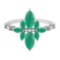 1.75 Ctw VS/SI1 Emerald And Diamond 14K White Gold Cocktail Ring