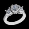 3.10 Ctw VS/SI1 Diamond Prong Set 18K White Gold Necklace (ALL DIAMOND ARE