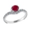 1.67 Ctw VS/SI1 Ruby and Diamond 14k white Gold Engagement Ring (ALL DIAMON