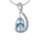 2.12 Ctw VS/SI1 Blue Topaz and Diamond Set 10K white Gold Pendant (ALL DIAM