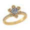 1.12 Ctw VS/SI1 Diamond 10K Yellow Gold Engagement Halo Ring