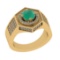 1.42 Ctw VS/SI1 Emerald and Diamond 14K Yellow Gold Engagement Ring (ALL DI