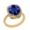 5.20 Ctw VS/SI1 Tanzanite And Diamond 18k Yellow Gold Cocktail Ring