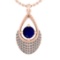 0.80 Ctw VS/SI1 Blue Sapphire and Diamond 14k Rose Gold Engagement Ring