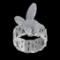 1.40 Ctw VS/SI1 Diamond 10k White Gold rabbit theme Ring (ALL DIAMOND ARE L