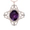 51.34 Ctw VS/SI1 Amethyst and Diamond 14K Rose Gold Pendant (ALL DIAMOND AR