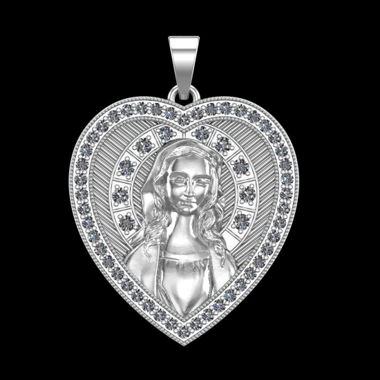 1.15 Ctw SI2/SI1 Diamond 10k white Gold Pendant (ALL DIAMOND ARE LAB GROWN)