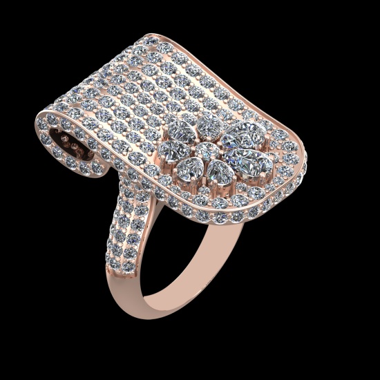 7.54 Ctw VS/SI1 Diamond Prong Set 18k Rose Gold Engagement Ring (ALL DIAMON