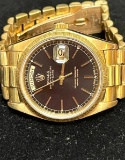 Used Rolex DayDate Presidential Bracelet 18kt Gold Ref 18078 Black Dial 36m