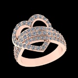 1.39 Ctw VS/SI1 Diamond Prong Set 18k Rose Gold Engagement Ring (ALL DIAMON