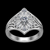 0.67 Ctw VS/SI1 Diamond Prong Set 18k white Gold Engagement Ring (ALL DIAMO