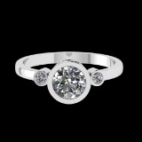 0.91 Ctw VS/SI1 Diamond Prong Set 10K white Gold Engagement Ring (ALL DIAMO