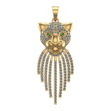 2.34 Ctw SI2/SI1 Diamond Prong Set 14k Yellow Gold Pandant (ALL DIAMOND ARE