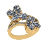 2.22 Ctw SI1/SI2 Diamond 14k Yellow Gold Engagement Ring (ALL DIAMOND ARE L
