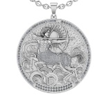 1.96 Ctw VS/SI1 Diamond 14K White Gold Zodiac sign theme Necklace (ALL DIAM