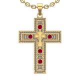1.96 Ctw VS/SI1 Ruby and Diamond 14k Yellow Gold (ALL DIAMOND ARE LAB GROWN