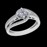 0.86 Ctw SI1/SI2 Diamond 10k white Gold Engagement Ring (ALL DIAMOND ARE LA