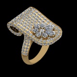 7.54 Ctw VS/SI1 Diamond Prong Set 18k Yellow Gold Engagement Ring (ALL DIAM