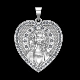 1.15 Ctw SI2/SI1 Diamond 10k white Gold Pendant (ALL DIAMOND ARE LAB GROWN)