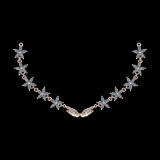26.36 Ctw VS/SI1 Diamond 10k Rose Gold Necklace (ALL DIAMOND ARE LAB GROWN)