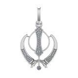 1.47 Ctw SI2/SI1 Diamond Prong Set 14k white Gold Pendant (ALL DIAMOND ARE