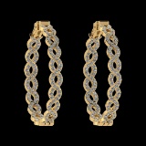 1.88 Ctw VS/SI1 Diamond 14K Yellow Gold Hoop Earrings (ALL DIAMOND ARE LAB