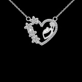0.32 Ctw VS/SI1 Diamond 14 K White Gold Necklace(ALL DIAMOND ARE LAB GROWN