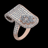 7.54 Ctw VS/SI1 Diamond Prong Set 18k Rose Gold Engagement Ring (ALL DIAMON