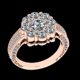 3.29 Ctw VS/SI1 Diamond 10k Rose Gold Engagement Ring (ALL DIAMOND ARE LAB