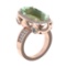 16.68 Ctw VS/SI1 Green Amethyst and Diamond 14K Rose Gold Engagement Ring (