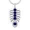 4.60 Ctw VS/SI1 Blue Sapphire and Diamond 14k white Gold Pandant (ALL DIAMO