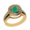 1.81 Ctw VS/SI1 Emerald and Diamond 14k Yellow Gold Engagement Halo Ring (L