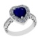 2.52 Ctw VS/SI1 Blue Sapphire And Diamond 14k White Gold Engagement Ring (A
