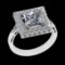 2.23 Ctw VS/SI1 Diamond Prong Set 18K White Gold Engagement Ring