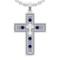 1.96 Ctw VS/SI1 Blue Sapphire and Diamond 14k white Gold Pandant Necklace (