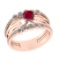 1.03 Ctw VS/SI1 Ruby and Diamond 14k Rose Gold Engagement Ring (ALL DIAMOND
