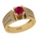 1.26 Ctw VS/SI1 Ruby and Diamond 14k Yellow Gold Engagement Ring (ALL DIAMO