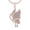 0.98 Ctw SI2/SI1 Diamond 14k Rose Gold Butterfly Pendant (ALL DIAMOND ARE L