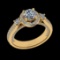 1.26 Ctw VS/SI1 Diamond Prong Set 18K Yellow Gold Engagement Ring