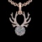 2.62 Ctw VS/SI1 Diamond 10k Rose Gold Christmas Theme Pandant (ALL DIAMOND