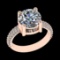 4.30 Ctw VS/SI1 Diamond Prong Set 18k Rose Gold Engagement Ring (ALL DIAMON