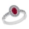 1.07 Ctw VS/SI1 Ruby And Diamond 14K White Gold Wedding Ring