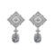 12.19 Ctw VS/SI1 Diamond Prong Set 14K white Gold Dangle Stud Earrings (ALL