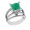 2.70 Ctw VS/SI1 Emerald And Diamond 14k White Gold Engagement Ring (ALL DIA