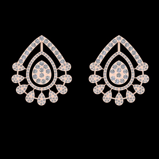 2.84 Ctw VS/SI1 Diamond Prong Set 18k Rose Gold Stud Earrings (ALL DIAMOND