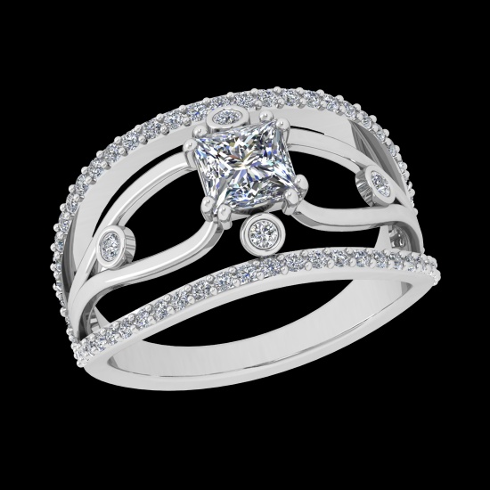 1.27 Ctw VS/SI1 Diamond 10k white Gold Engagement Ring (ALL DIAMOND ARE LAB